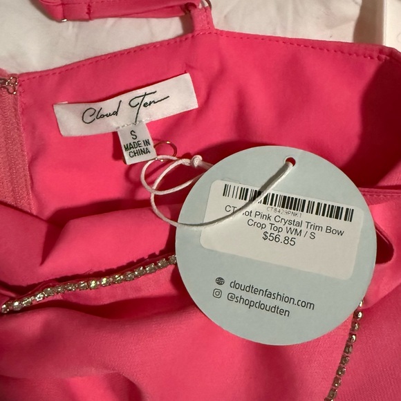 Hot Pink Bow Crop Top (NWT) - Picture 3 of 3